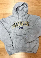 Champion Pitt Panthers Mens Grey Arch Mascot Long Sleeve Hoodie