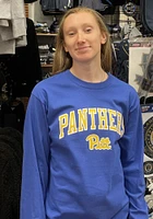 Champion Pitt Panthers Blue Arch Mascot Long Sleeve T Shirt