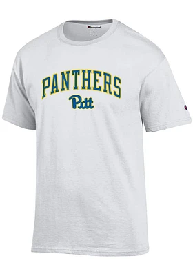 Champion Pitt Panthers White Arch Mascot Logo Short Sleeve T Shirt