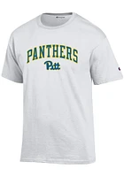 Champion Pitt Panthers White Arch Mascot Logo Short Sleeve T Shirt