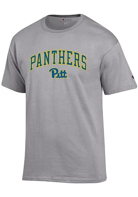 Champion Pitt Panthers Grey Arch Mascot Wordmark Short Sleeve T Shirt