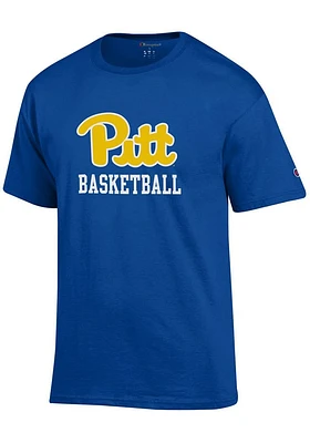 Champion Pitt Panthers Blue Wordmark Basketball Short Sleeve T Shirt