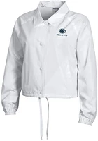 Champion Penn State Nittany Lions Womens White Crop Coaches Light Weight Jacket