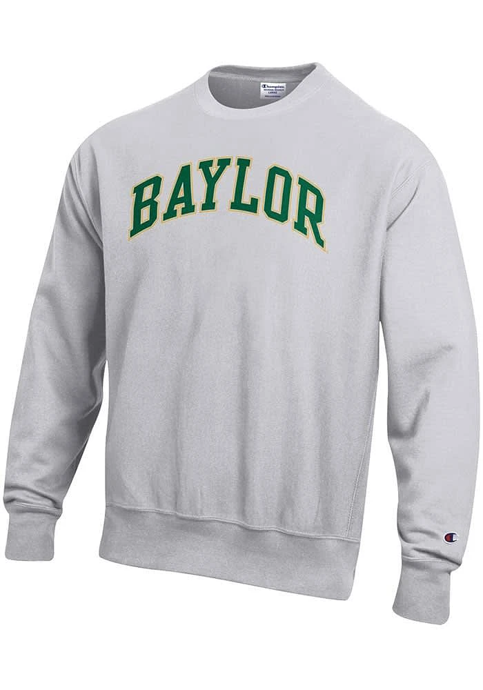 Champion Baylor Bears Mens Grey Reverse Weave Long Sleeve Crew Sweatshirt