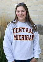 Champion Central Michigan Chippewas Mens Grey Reverse Weave Long Sleeve Crew Sweatshirt