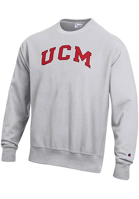 Champion Central Missouri Mules Mens Grey Reverse Weave Long Sleeve Crew Sweatshirt
