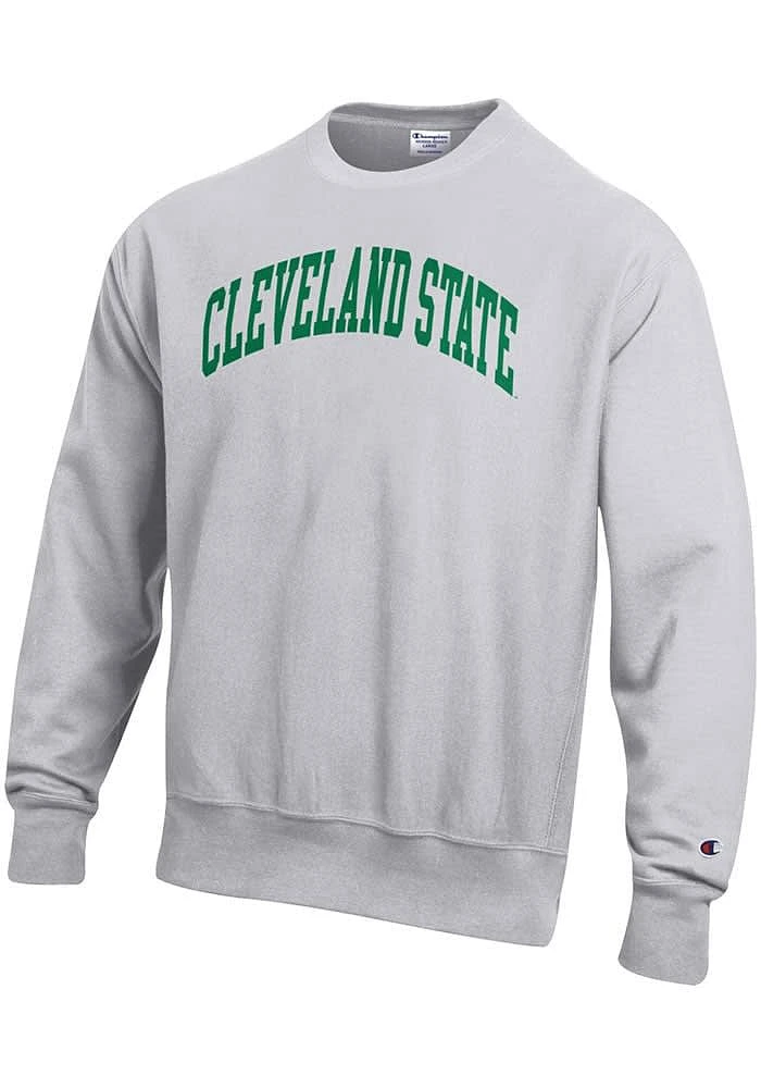 Champion Cleveland State Vikings Mens Grey Reverse Weave Long Sleeve Crew Sweatshirt