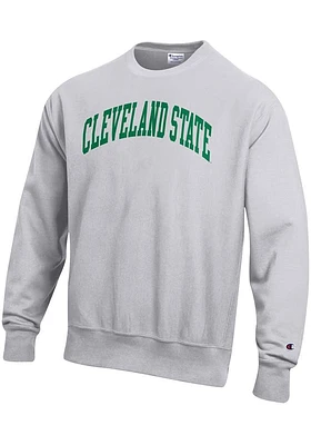 Champion Cleveland State Vikings Mens Grey Reverse Weave Long Sleeve Crew Sweatshirt