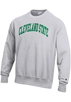 Champion Cleveland State Vikings Mens Grey Reverse Weave Long Sleeve Crew Sweatshirt