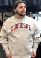 Champion Duquesne Dukes Mens Grey Reverse Weave Long Sleeve Crew Sweatshirt