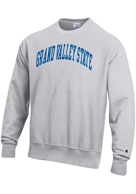 Champion Grand Valley State Lakers Mens Grey Reverse Weave Long Sleeve Crew Sweatshirt