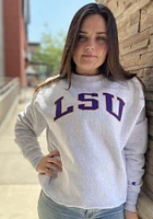 Champion LSU Tigers Mens Grey Reverse Weave Long Sleeve Crew Sweatshirt