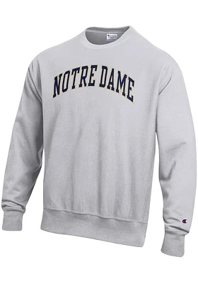 Champion Notre Dame Fighting Irish Mens Grey Reverse Weave Long Sleeve Crew Sweatshirt