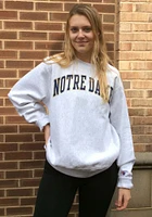 Champion Notre Dame Fighting Irish Mens Grey Reverse Weave Long Sleeve Crew Sweatshirt
