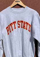 Champion Pitt State Gorillas Mens Grey Reverse Weave Long Sleeve Crew Sweatshirt