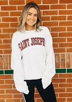 Champion Saint Josephs Hawks Mens Grey Reverse Weave Long Sleeve Crew Sweatshirt