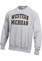 Champion Western Michigan Broncos Mens Grey Reverse Weave Long Sleeve Crew Sweatshirt