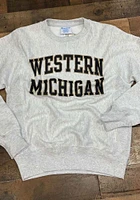 Champion Western Michigan Broncos Mens Grey Reverse Weave Long Sleeve Crew Sweatshirt