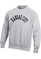 Champion Kansas City Mens Grey Wordmark Long Sleeve Crew Sweatshirt
