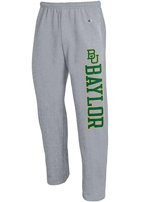 Champion Baylor Bears Mens Grey Open Bottom Sweatpants