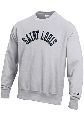 Champion St Louis Mens Grey Wordmark Long Sleeve Crew Sweatshirt