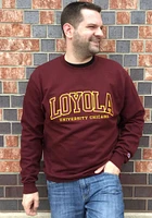 Champion Loyola Ramblers Mens Maroon Arch Long Sleeve Crew Sweatshirt