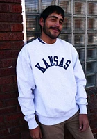 Champion Kansas Mens Grey Wordmark Long Sleeve Crew Sweatshirt