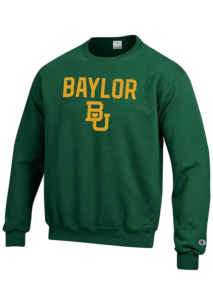 Champion Baylor Bears Mens Green Arch Long Sleeve Crew Sweatshirt