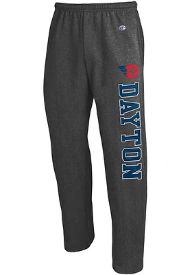 Champion Dayton Flyers Mens Charcoal Open Bottom Sweatpants