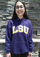 Champion LSU Tigers Mens Purple Name Arch Long Sleeve Hoodie