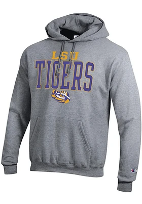 Champion LSU Tigers Mens Grey Name Drop Long Sleeve Hoodie