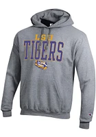 Champion LSU Tigers Mens Grey Name Drop Long Sleeve Hoodie