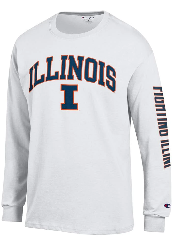 Champion Illinois Fighting Illini White Sleeve Long T Shirt