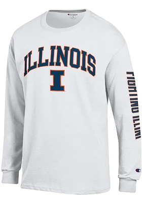 Champion Illinois Fighting Illini White Sleeve Long T Shirt