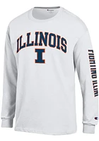 Champion Illinois Fighting Illini White Sleeve Long T Shirt