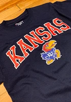 Champion Kansas Jayhawks Navy Blue Arch Mascot Short Sleeve T Shirt