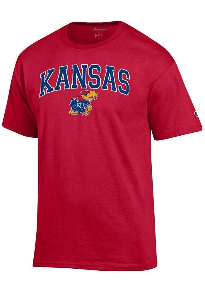 Champion Kansas Jayhawks Arch Mascot Short Sleeve T Shirt