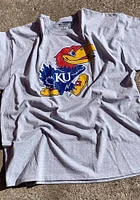Champion Kansas Jayhawks Grey Distressed Short Sleeve T Shirt