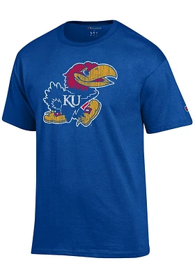Champion Kansas Jayhawks Distressed Short Sleeve T Shirt