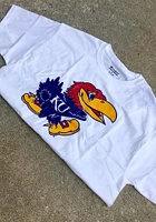 Champion Kansas Jayhawks White Distressed Short Sleeve T Shirt