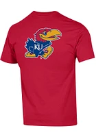 Champion Kansas Jayhawks Red Front/Back Short Sleeve T Shirt