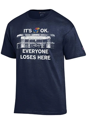 Champion Kansas Jayhawks Navy Blue Its Okay Short Sleeve T Shirt