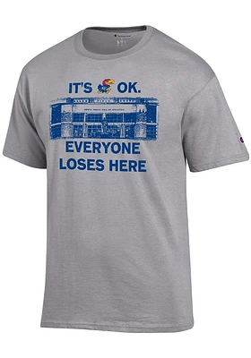 Champion Kansas Jayhawks Grey Its Okay Short Sleeve T Shirt