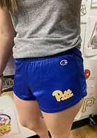 Champion Pitt Panthers Womens Blue Mesh Wordmark Shorts