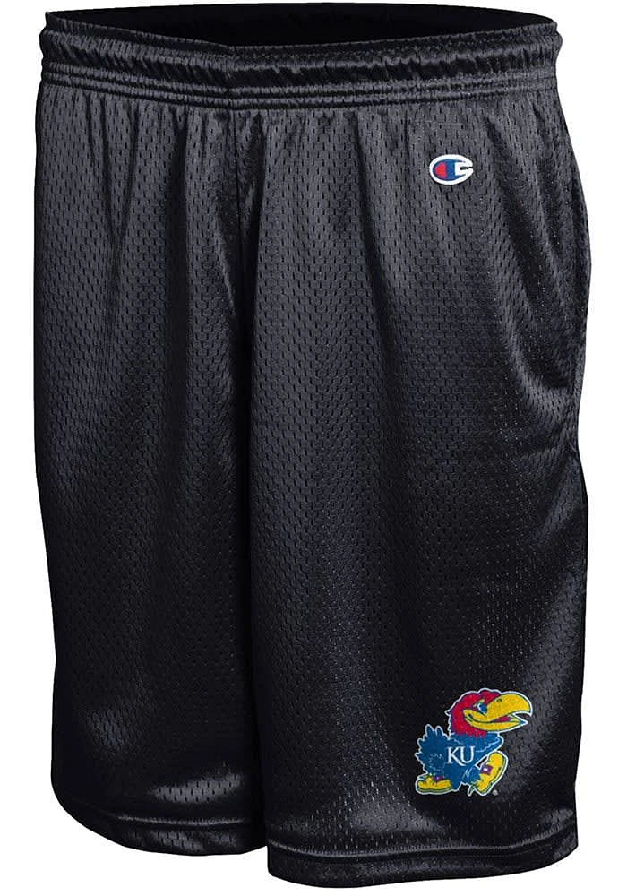 Champion Kansas Jayhawks Mens Black Mesh Shorts