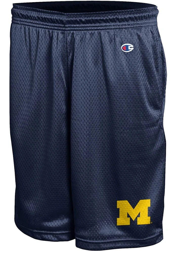 Champion Michigan Wolverines Mens Blue Mesh Shorts