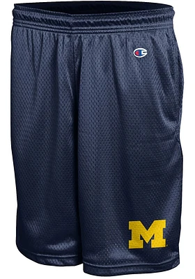 Champion Michigan Wolverines Mens Blue Mesh Shorts