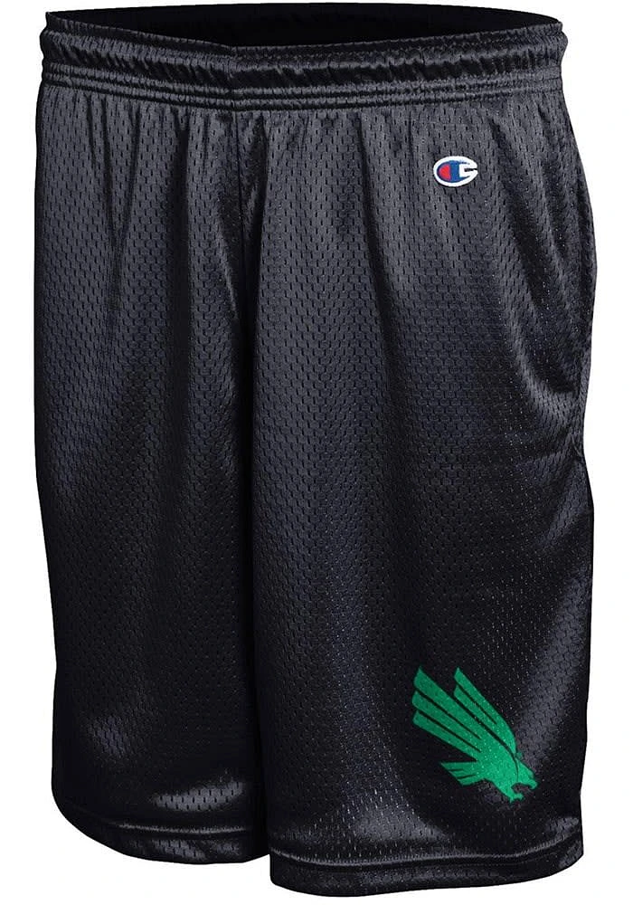 Champion North Texas Mean Green Mens Black Emblem Mesh Shorts