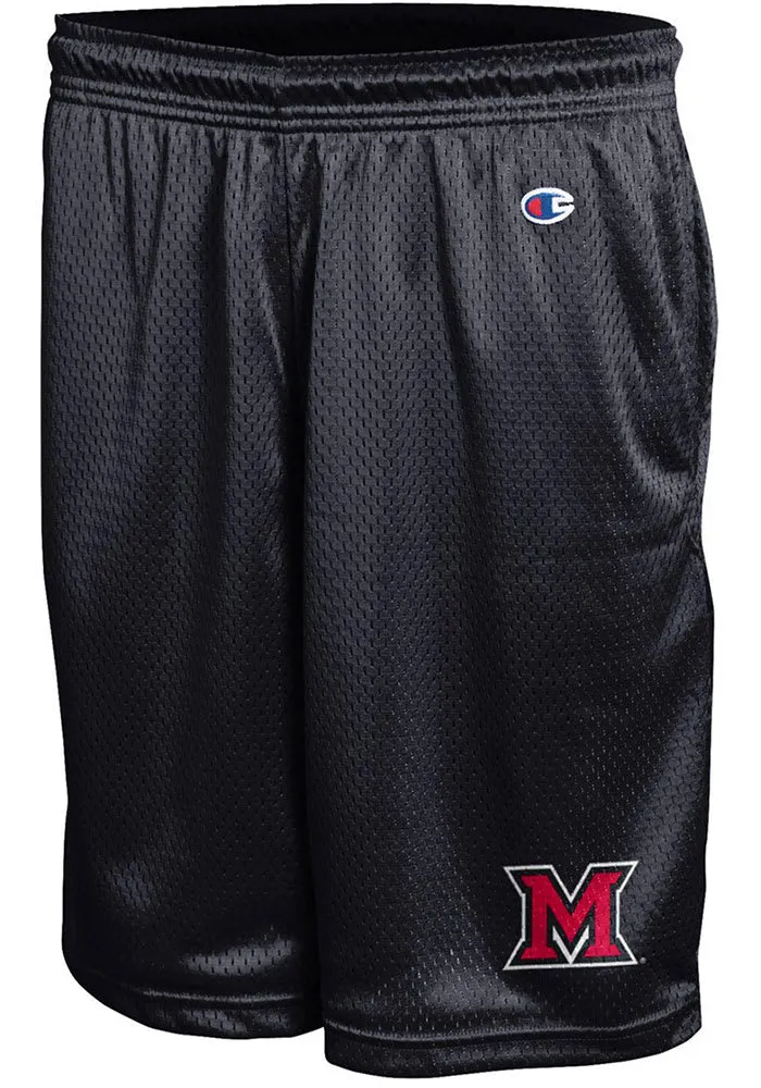 Champion Miami RedHawks Mens Black Mesh Shorts