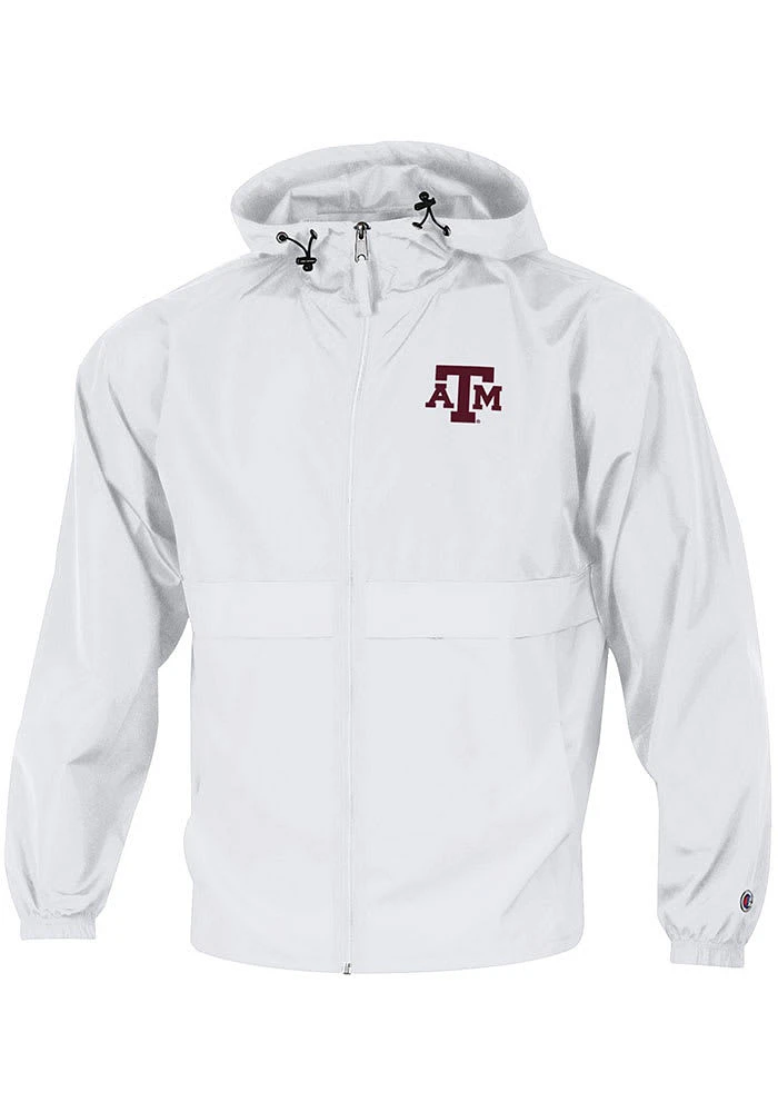 Champion Texas A&M Aggies Mens White Primary Logo Packable Light Weight Jacket